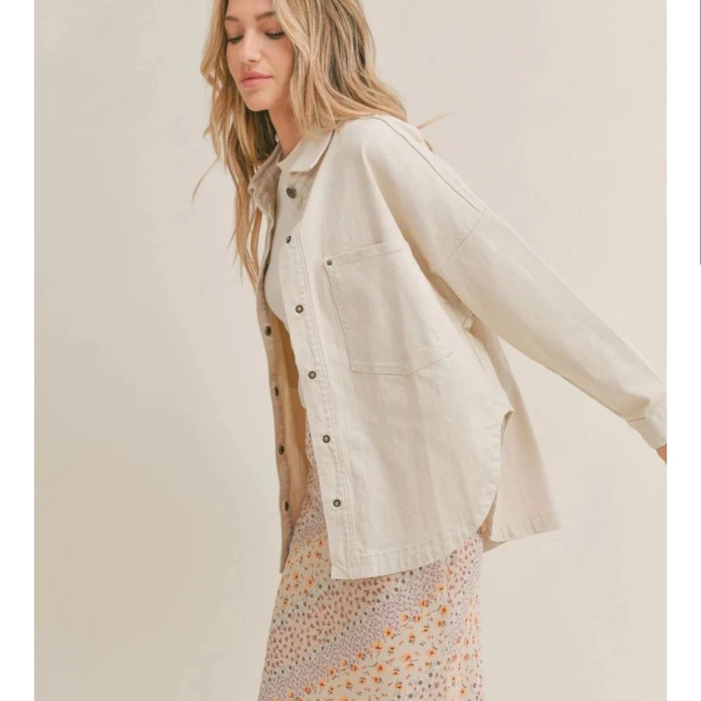 Sadie & Sage oversized denim shirt - Picture 3 of 10